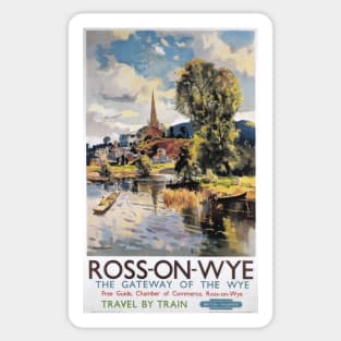 Ross-on-Wye, Herefordshire - BR - Vintage Railway Travel Poster - 1951 Sticker